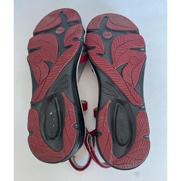 JAMBU Memory Foam Ginger Strappy Wedge Sandals Slender Crisscross Size 9.5M - Picture 7 of 8